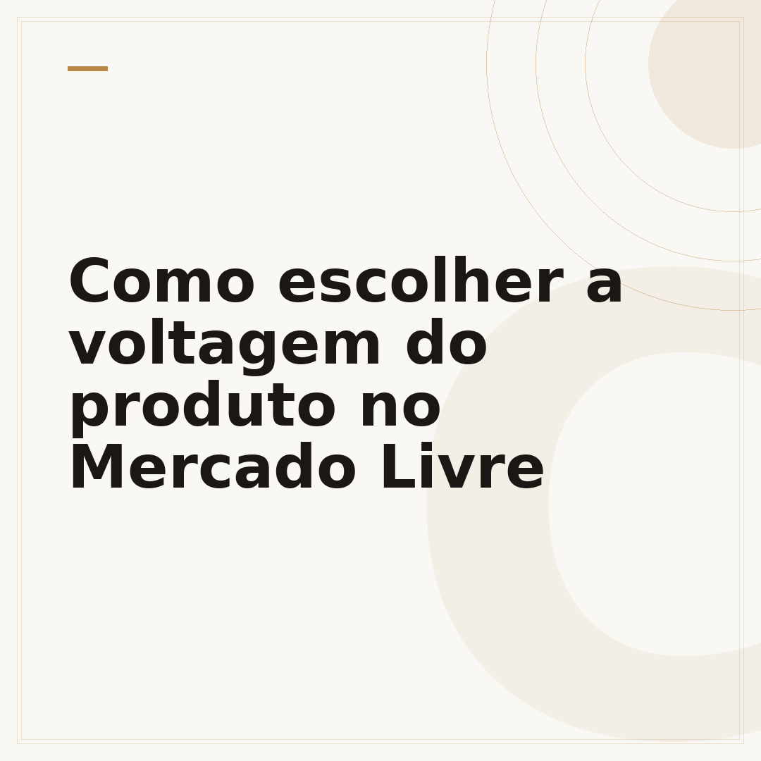 Como escolher a voltagem do produto no Mercado Livre