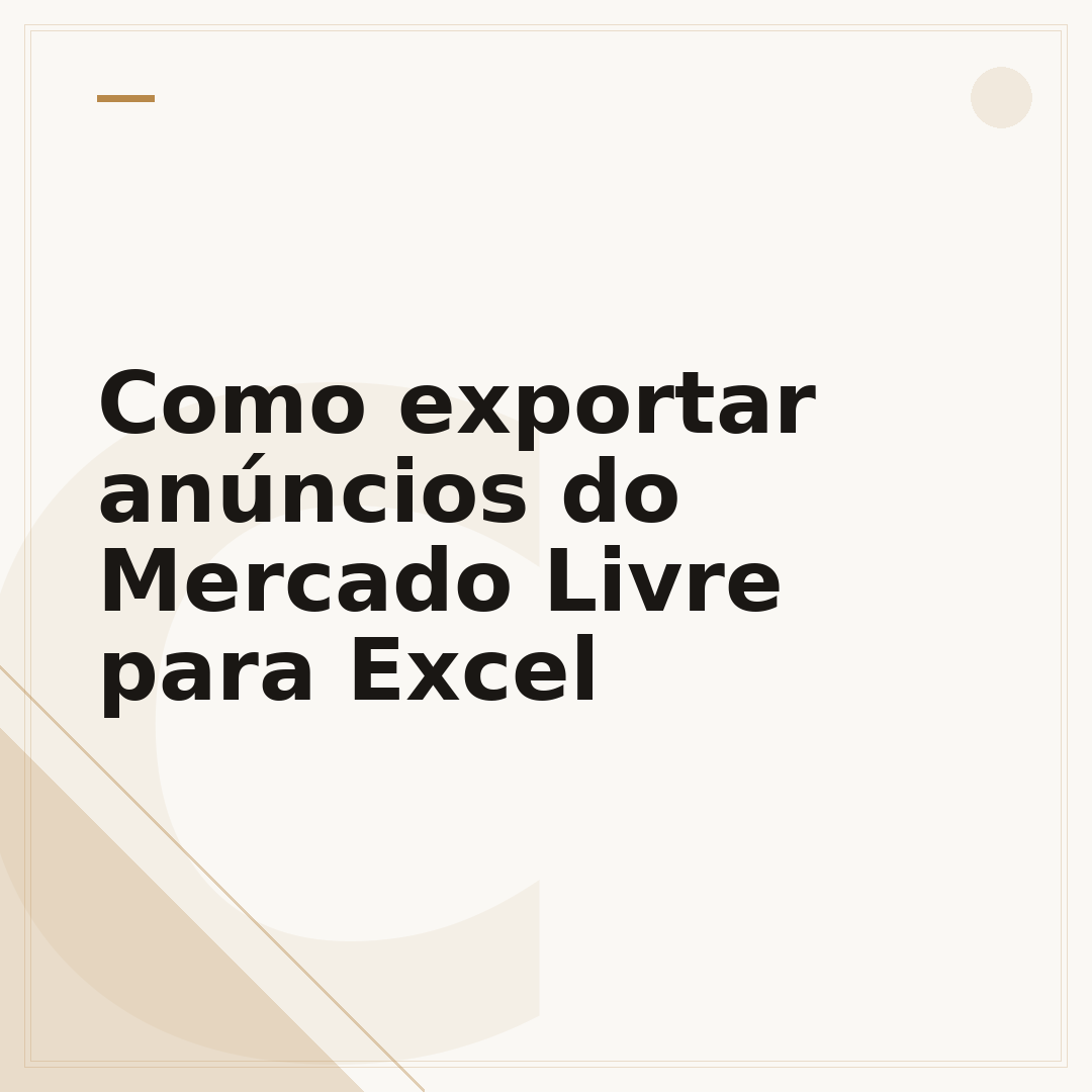 Como exportar anúncios do Mercado Livre para Excel
