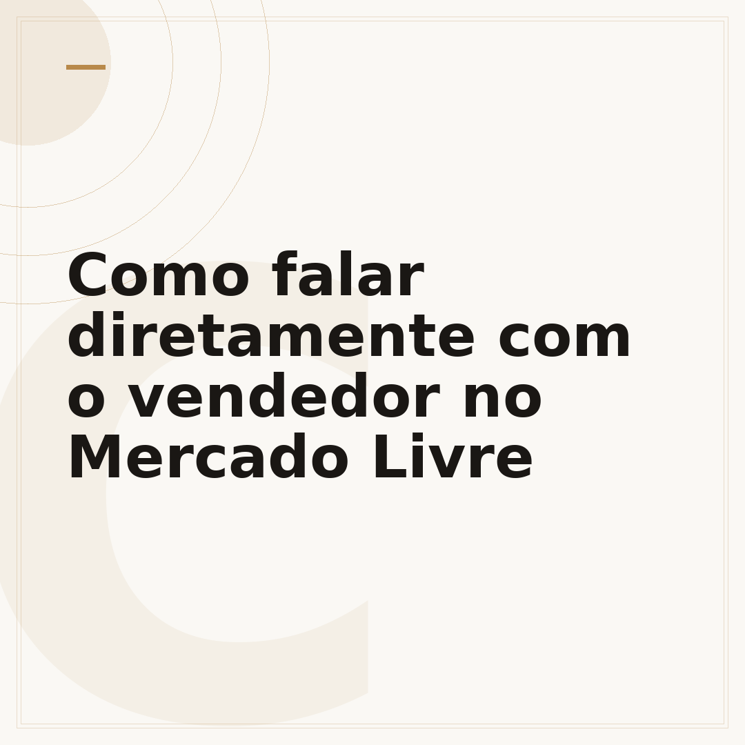 Como falar diretamente com o vendedor no Mercado Livre