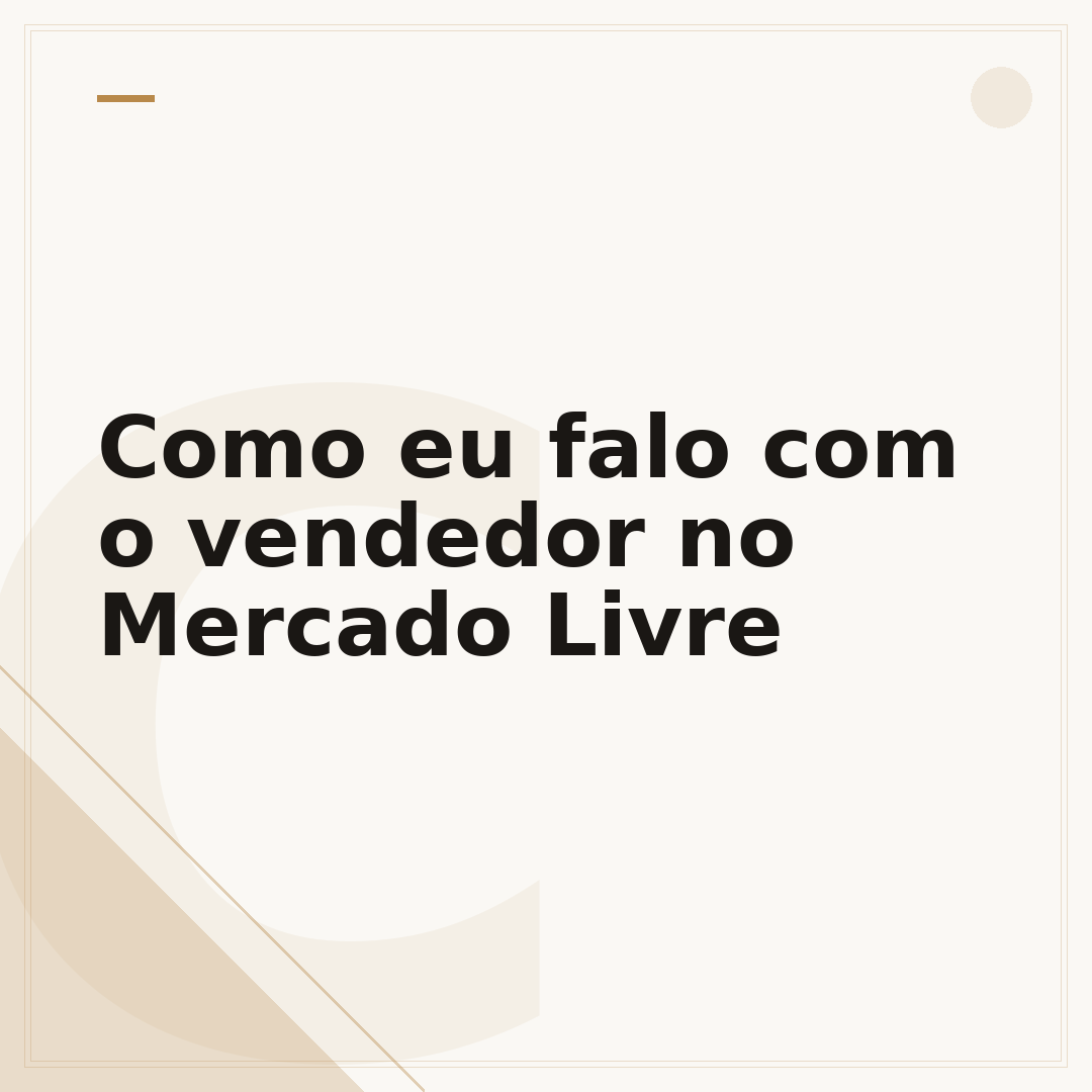 Como eu falo com o vendedor no Mercado Livre