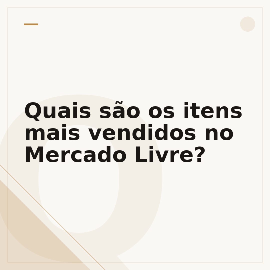 Quais são os itens mais vendidos no Mercado Livre?