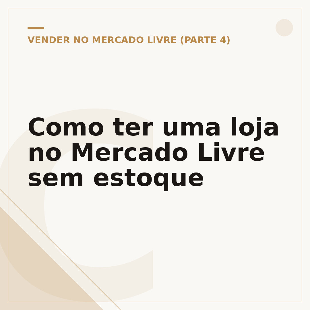 Como ter uma loja no Mercado Livre sem estoque
