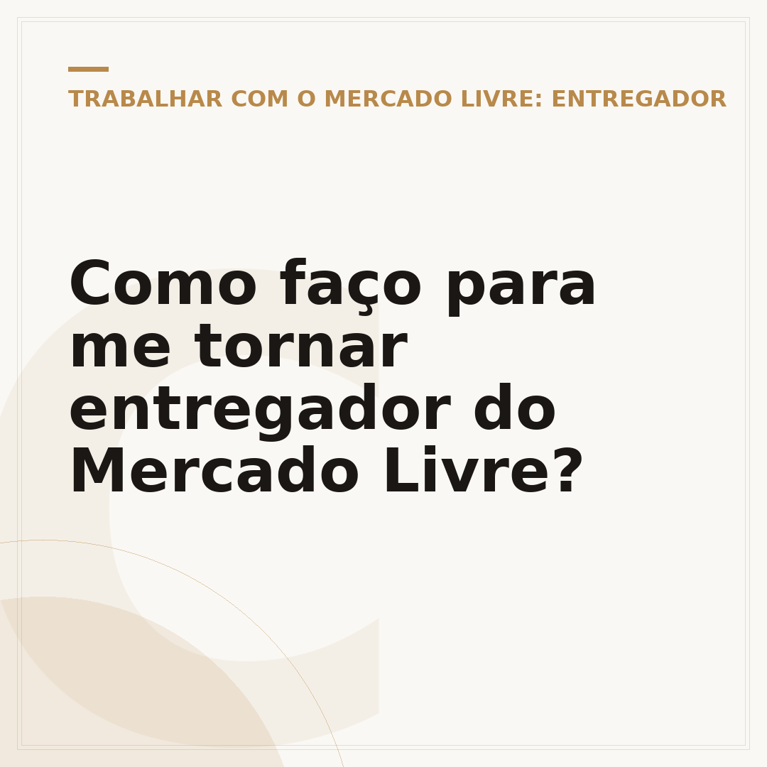 Como faço para me tornar entregador do Mercado Livre?
