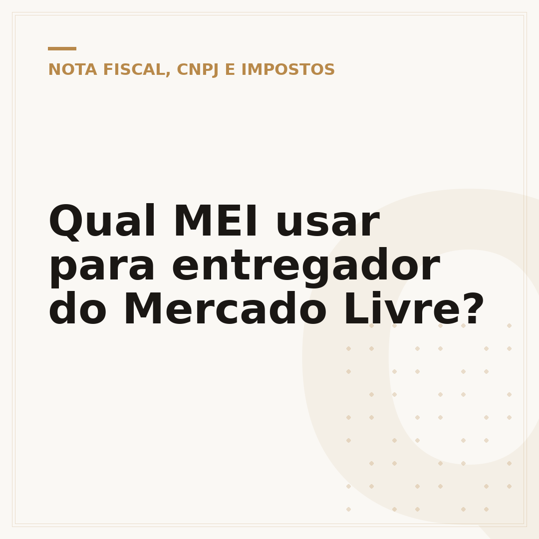 Qual MEI usar para entregador do Mercado Livre?