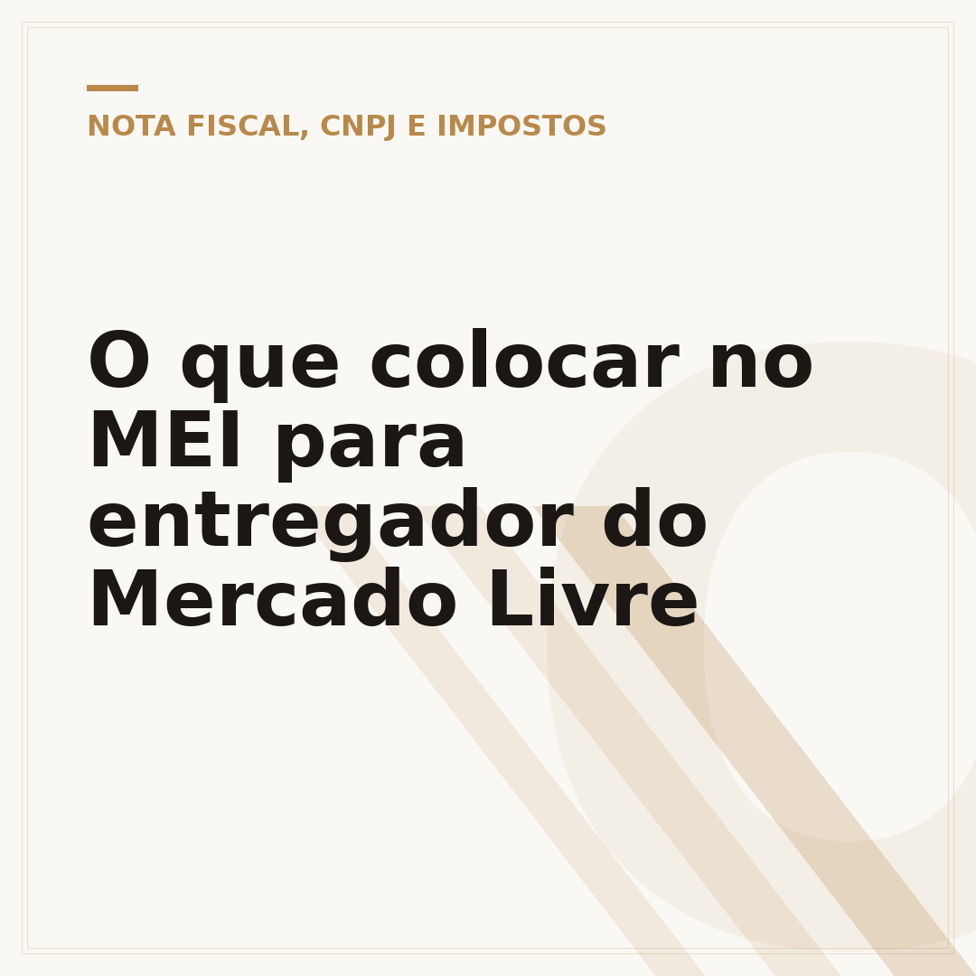 O que colocar no MEI para entregador do Mercado Livre