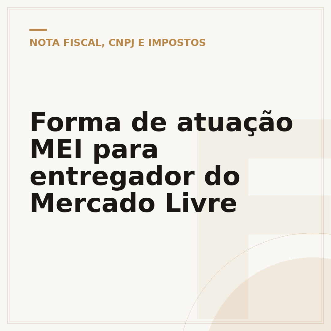 Forma de atuação MEI para entregador do Mercado Livre