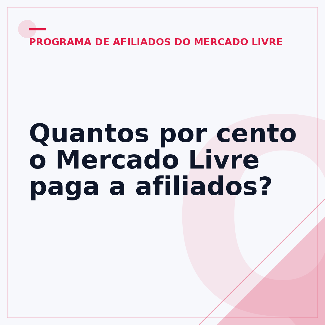 Quantos por cento o Mercado Livre paga a afiliados?