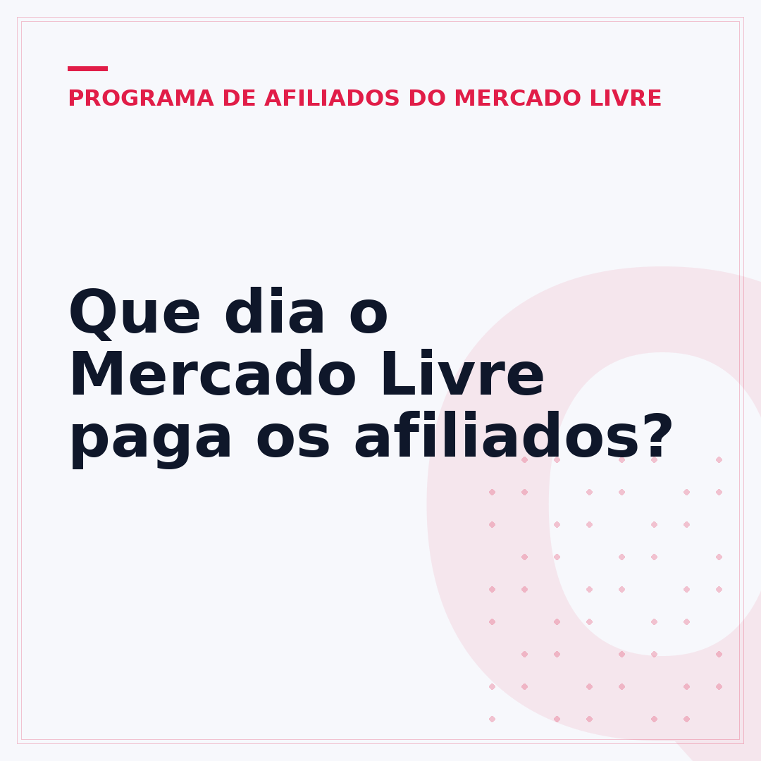 Que dia o Mercado Livre paga os afiliados?
