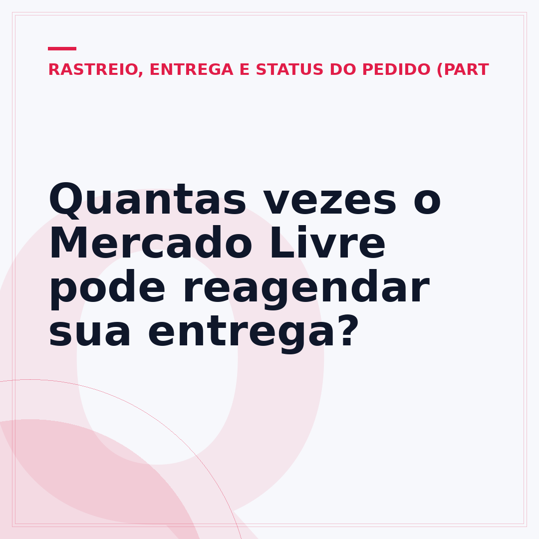 Quantas vezes o Mercado Livre pode reagendar sua entrega?