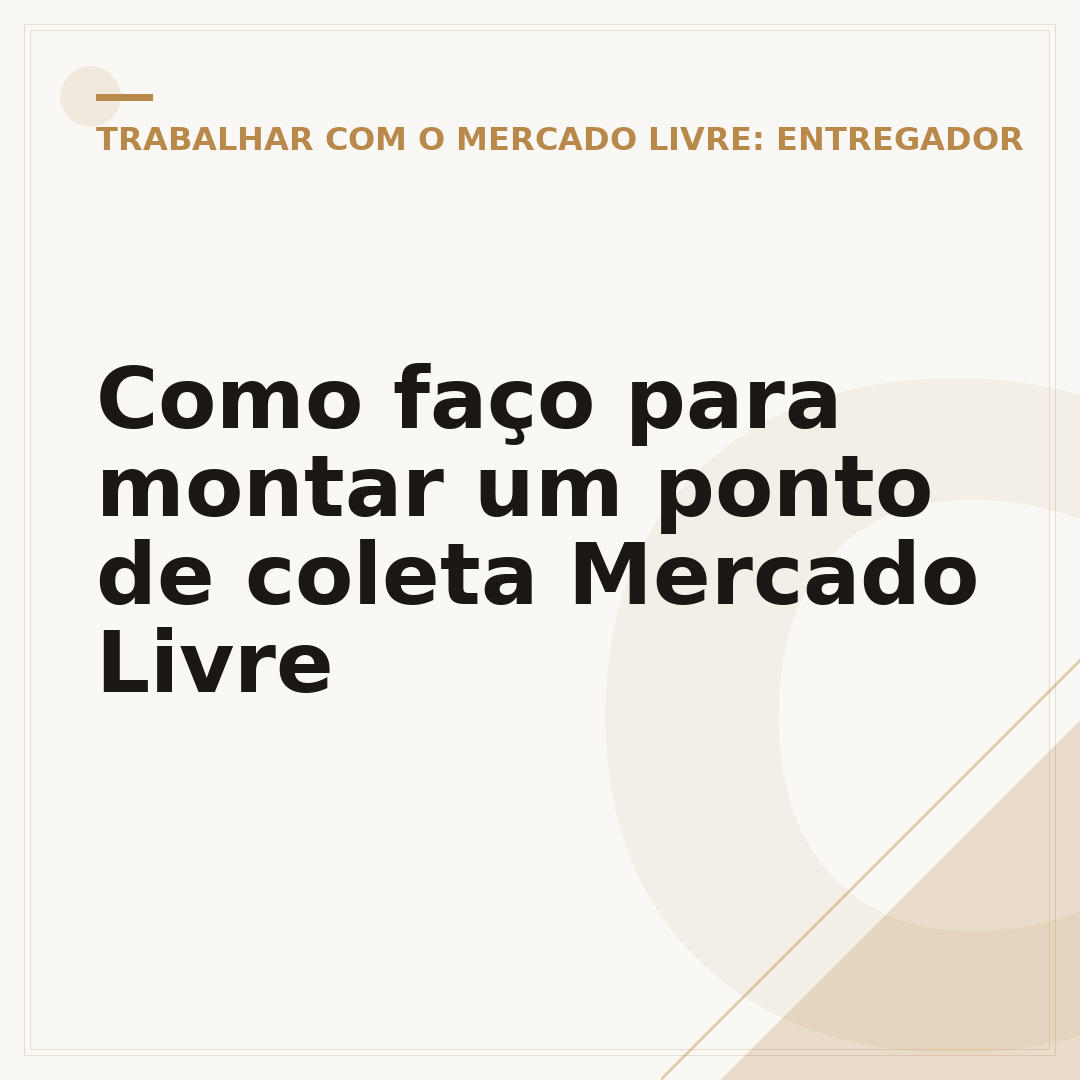 Como faço para montar um ponto de coleta Mercado Livre