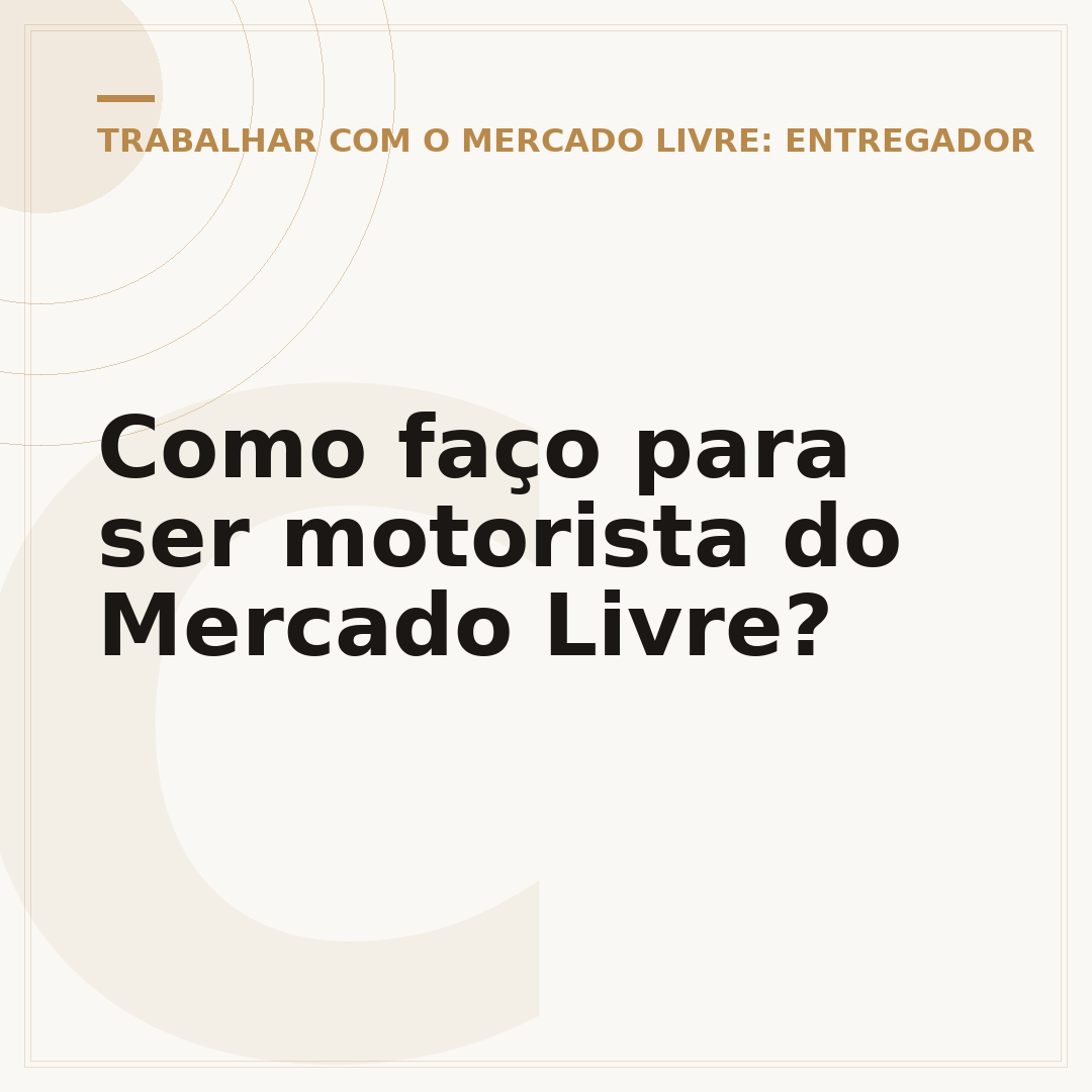 Como faço para ser motorista do Mercado Livre?