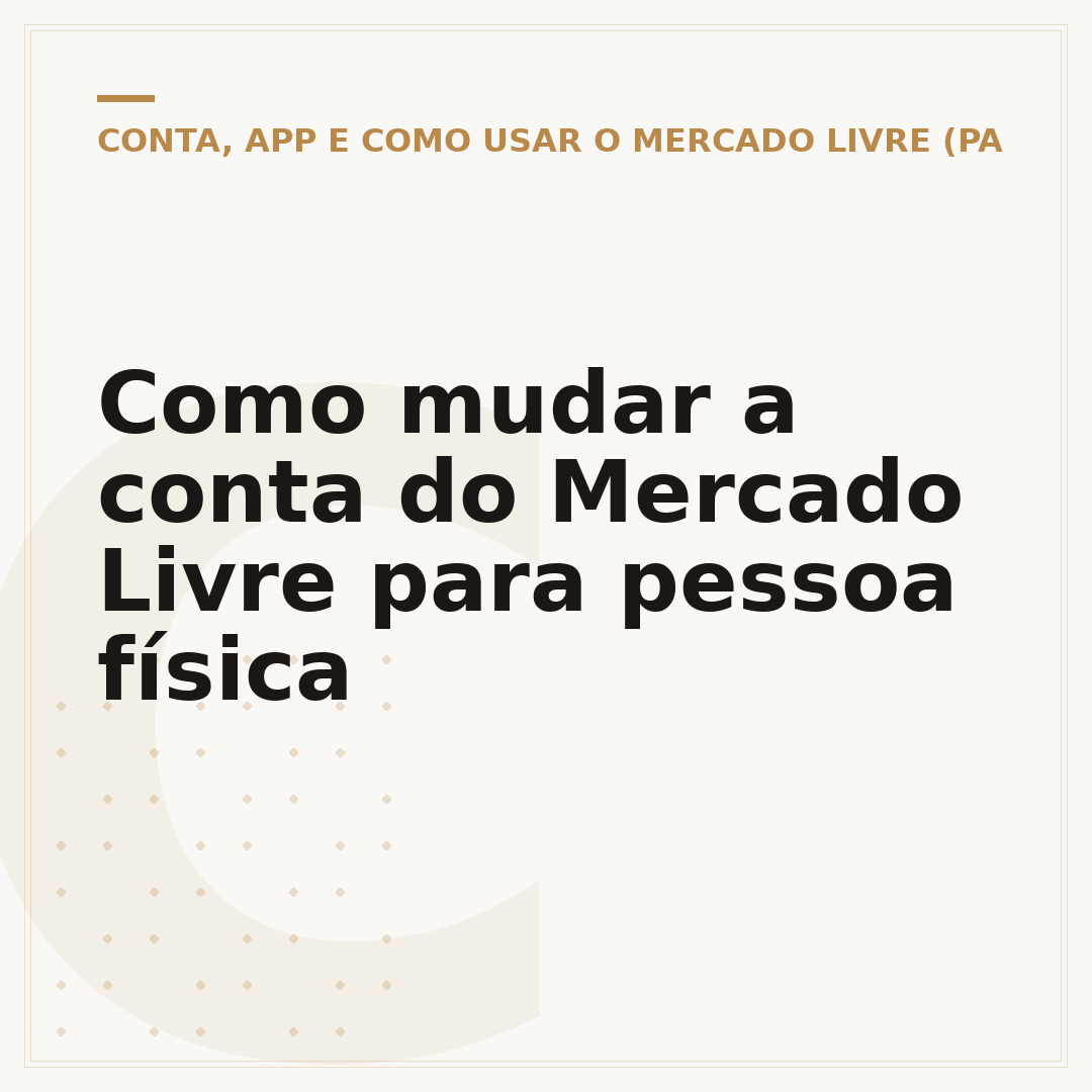 Como mudar a conta do Mercado Livre para pessoa física