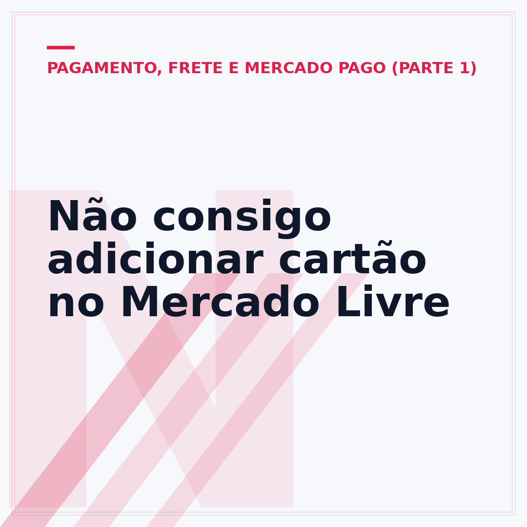 Não consigo adicionar cartão no Mercado Livre