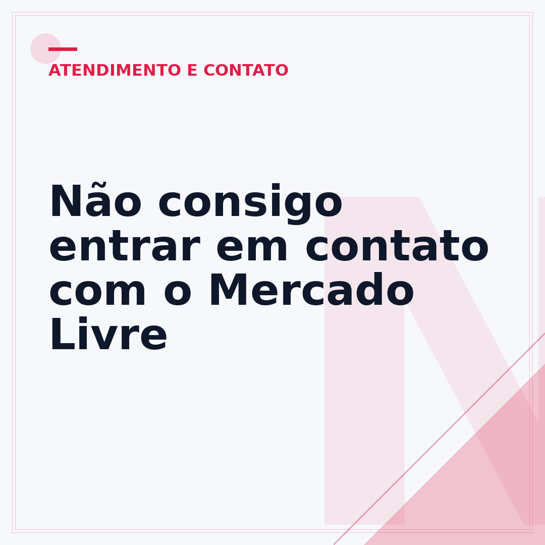 Não consigo entrar em contato com o Mercado Livre