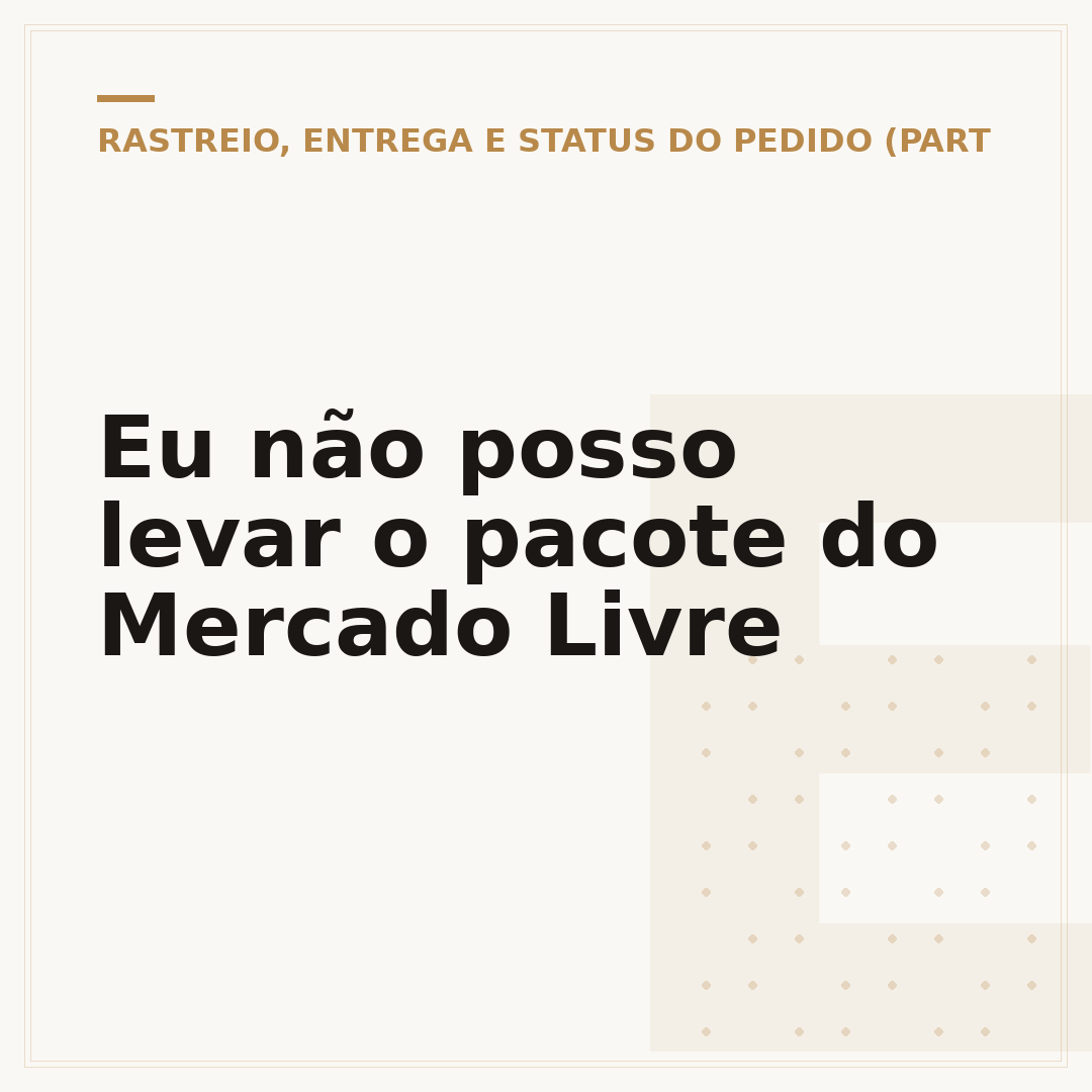 Eu não posso levar o pacote do Mercado Livre