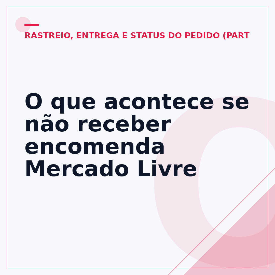O que acontece se não receber encomenda Mercado Livre