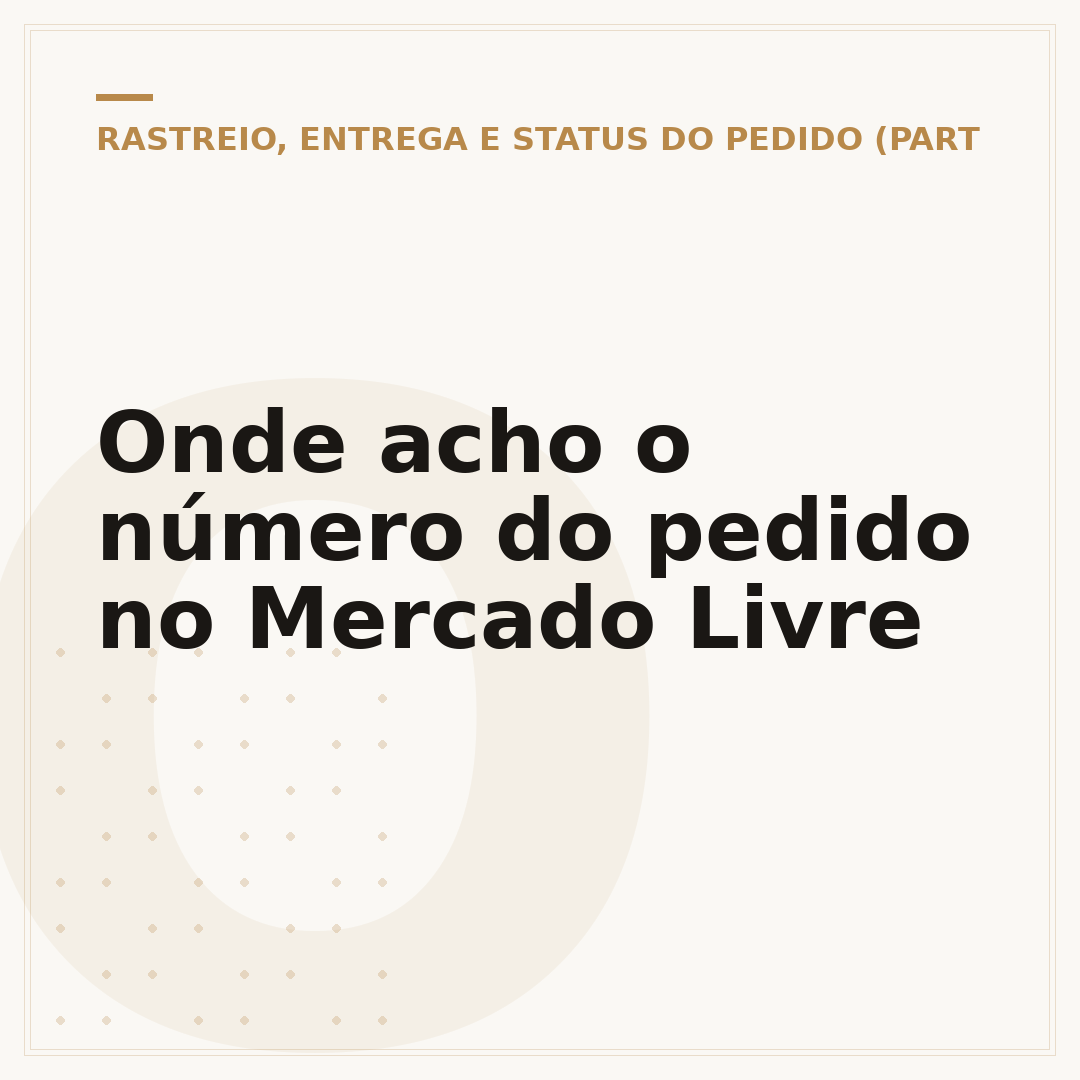Onde acho o número do pedido no Mercado Livre