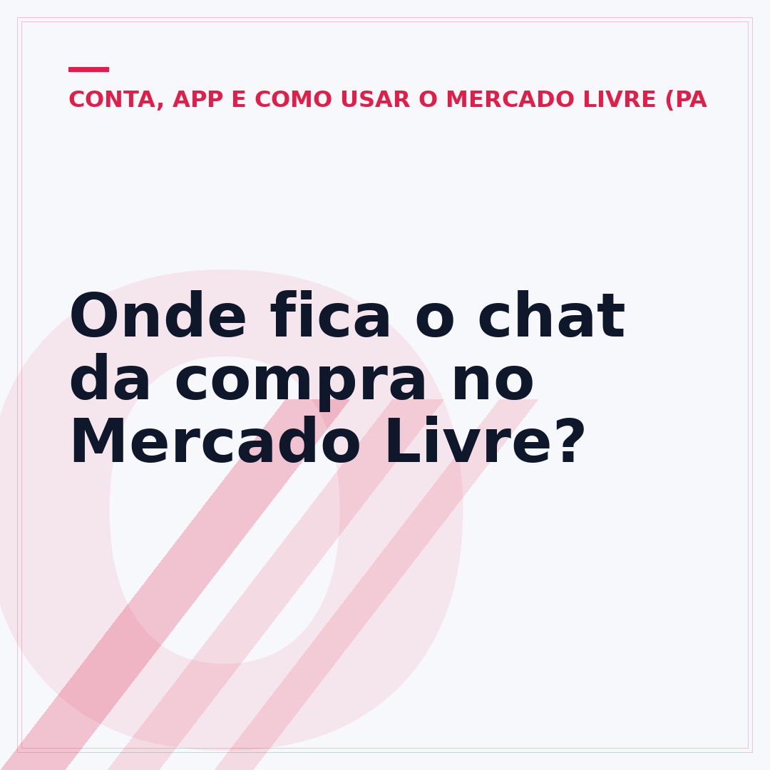 Onde fica o chat da compra no Mercado Livre?