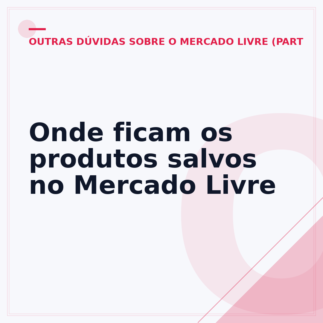 Onde ficam os produtos salvos no Mercado Livre