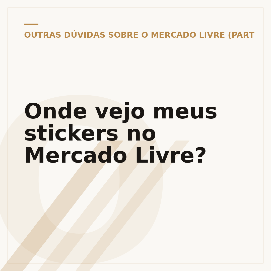 Onde vejo meus stickers no Mercado Livre?