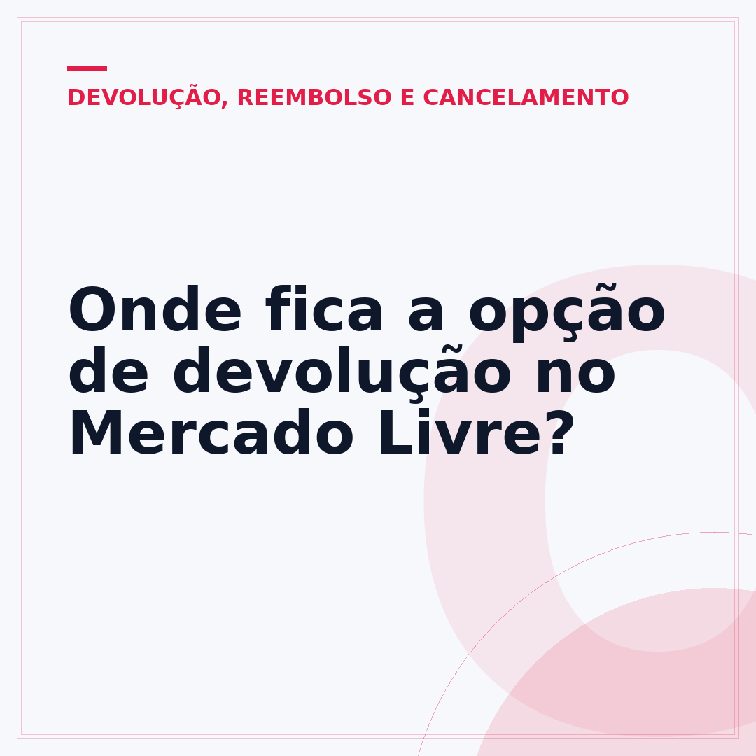 Onde fica a opção de devolução no Mercado Livre?
