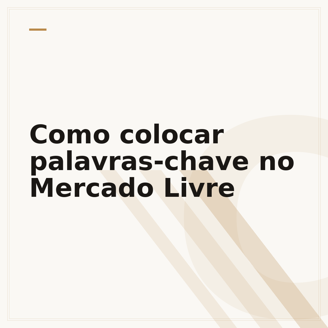 Como colocar palavras-chave no Mercado Livre