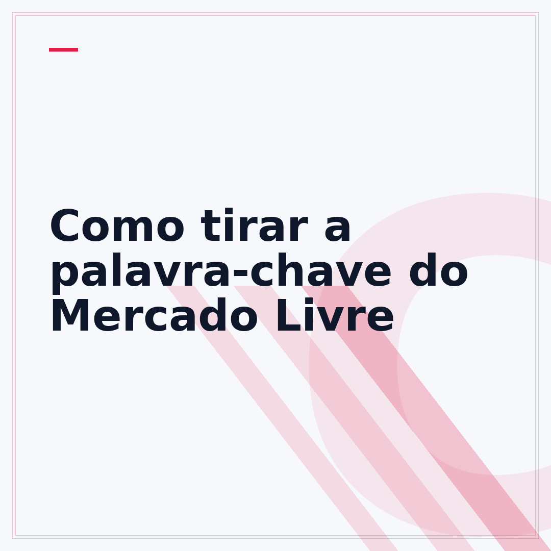 Como tirar a palavra-chave do Mercado Livre