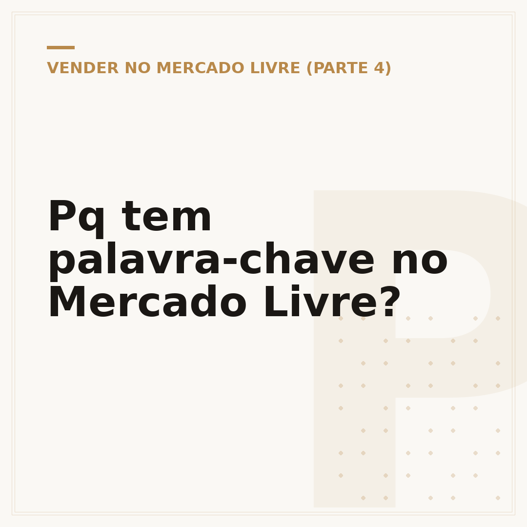 Pq tem palavra-chave no Mercado Livre?