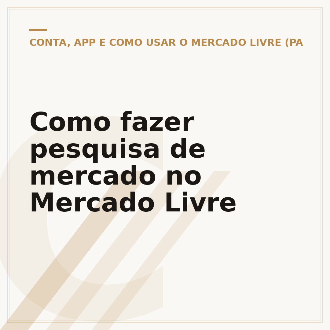 Como fazer pesquisa de mercado no Mercado Livre