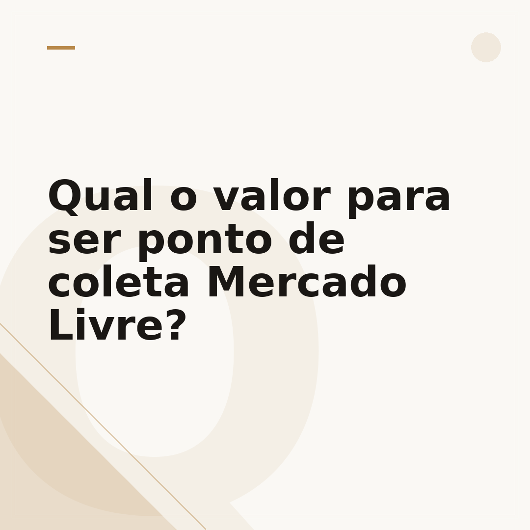 Qual o valor para ser ponto de coleta Mercado Livre?