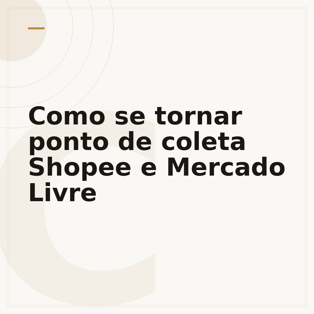 Como se tornar ponto de coleta Shopee e Mercado Livre