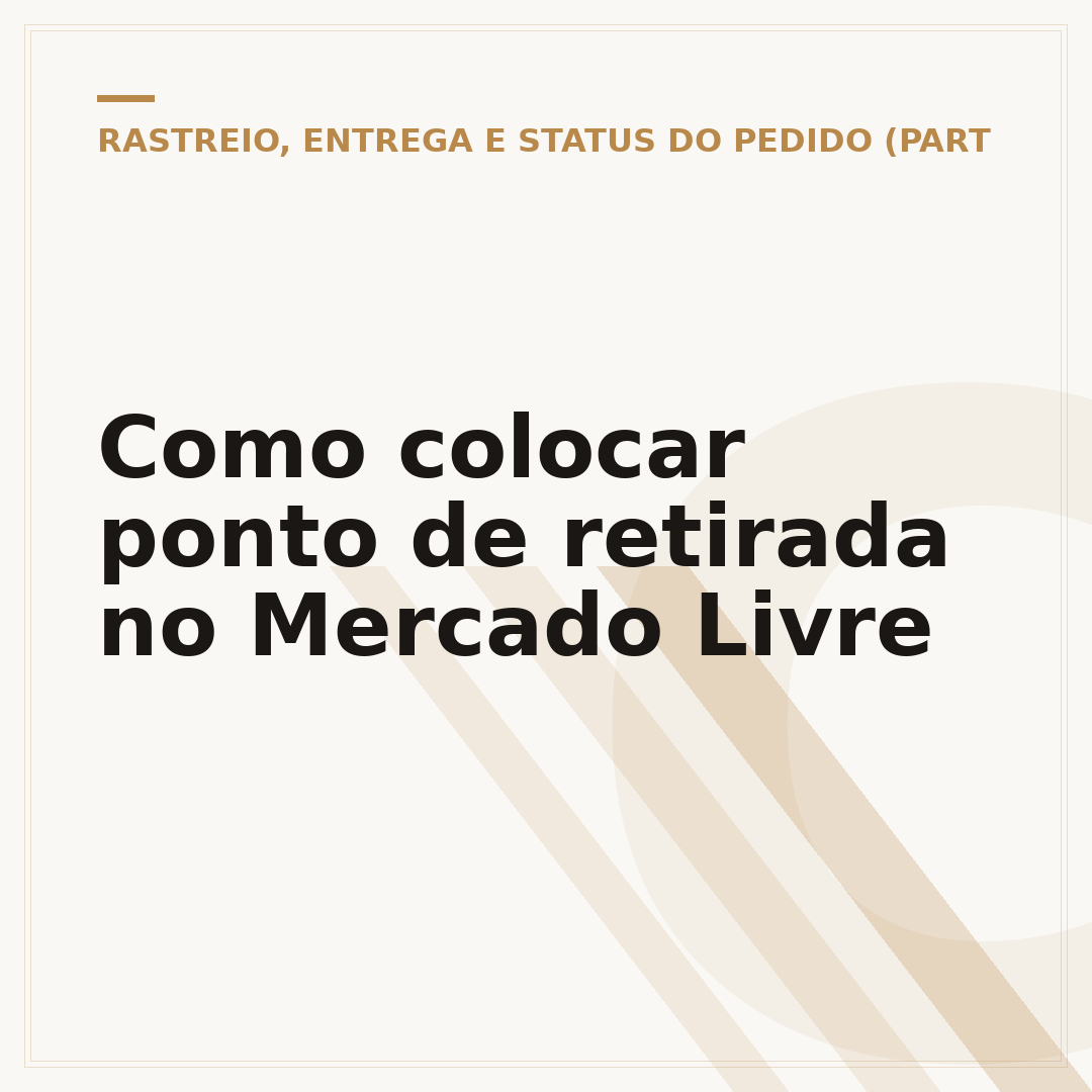 Como colocar ponto de retirada no Mercado Livre