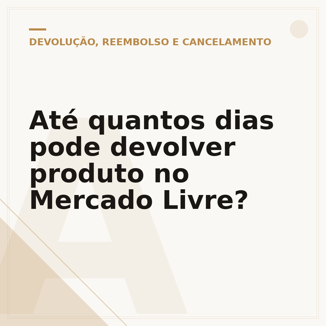 Até quantos dias pode devolver produto no Mercado Livre?