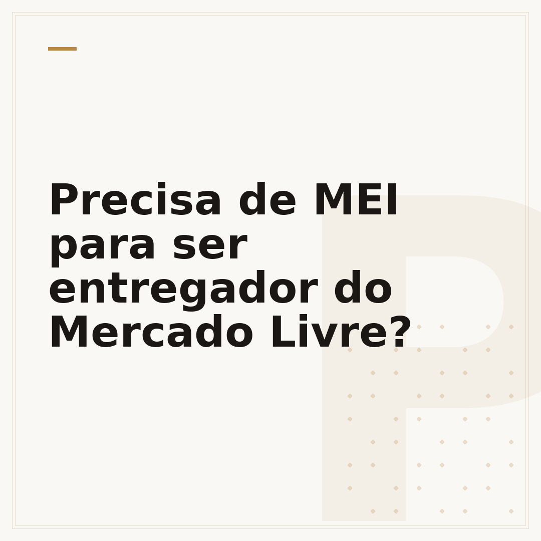 Precisa de MEI para ser entregador do Mercado Livre?