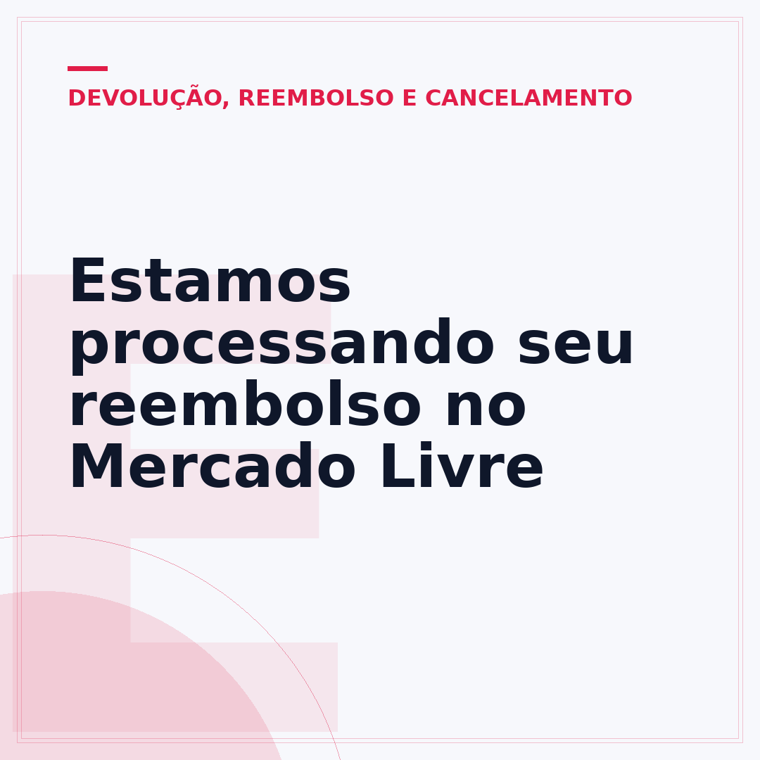 Estamos processando seu reembolso no Mercado Livre