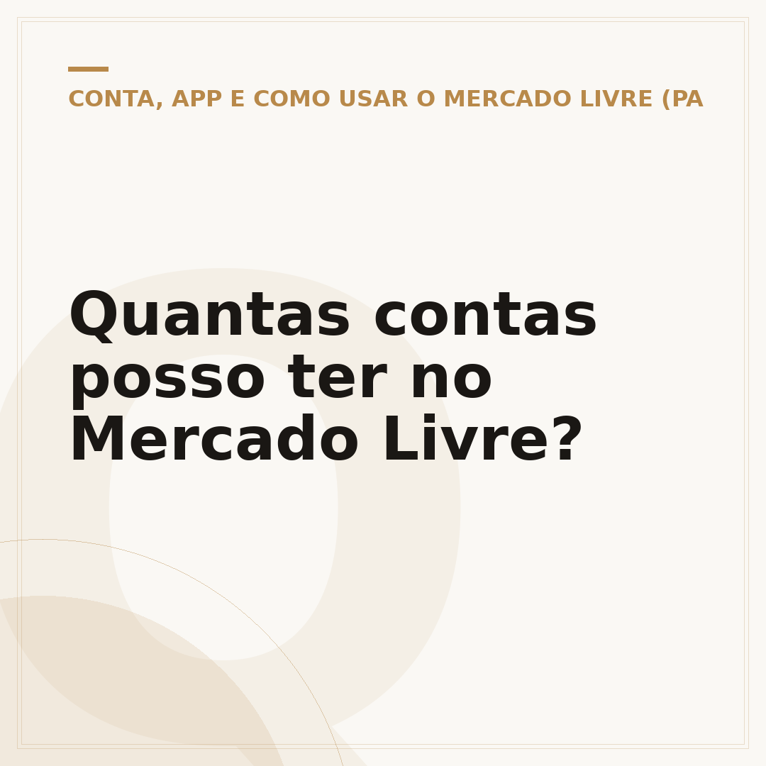 Quantas contas posso ter no Mercado Livre?