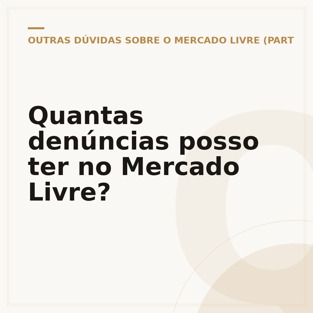Quantas denúncias posso ter no Mercado Livre?