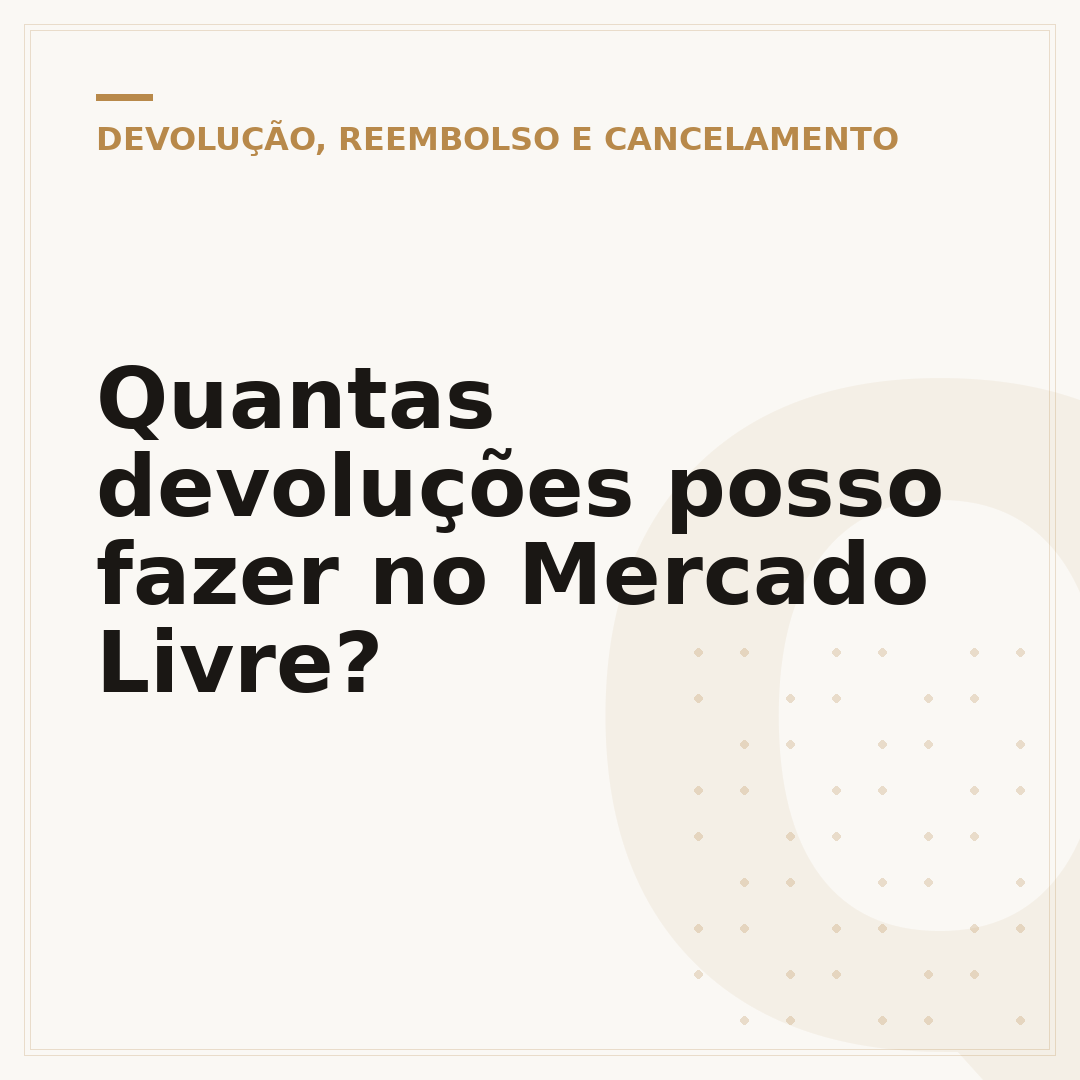 Quantas devoluções posso fazer no Mercado Livre?