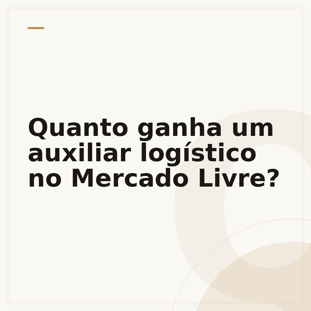 Quanto ganha um auxiliar logístico no Mercado Livre?