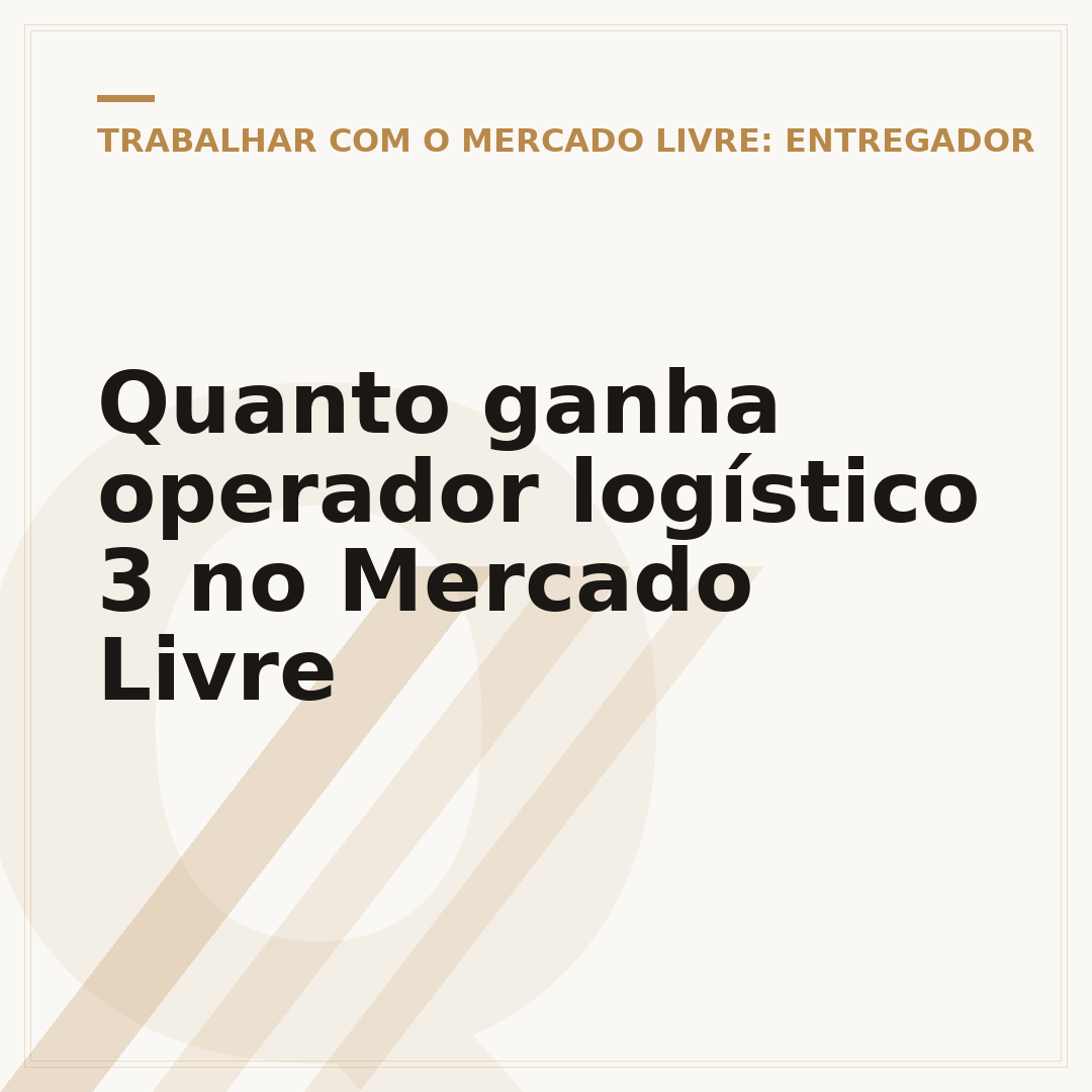 Quanto ganha operador logístico 3 no Mercado Livre