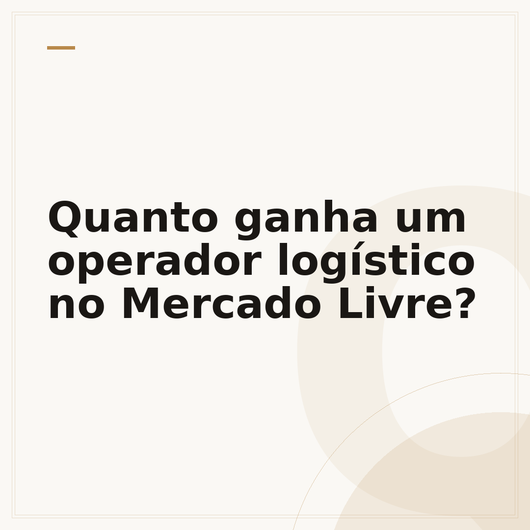 Quanto ganha um operador logístico no Mercado Livre?