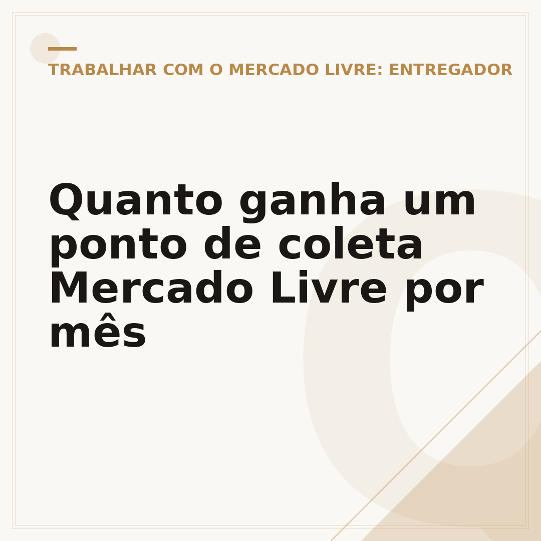 Quanto ganha um ponto de coleta Mercado Livre por mês