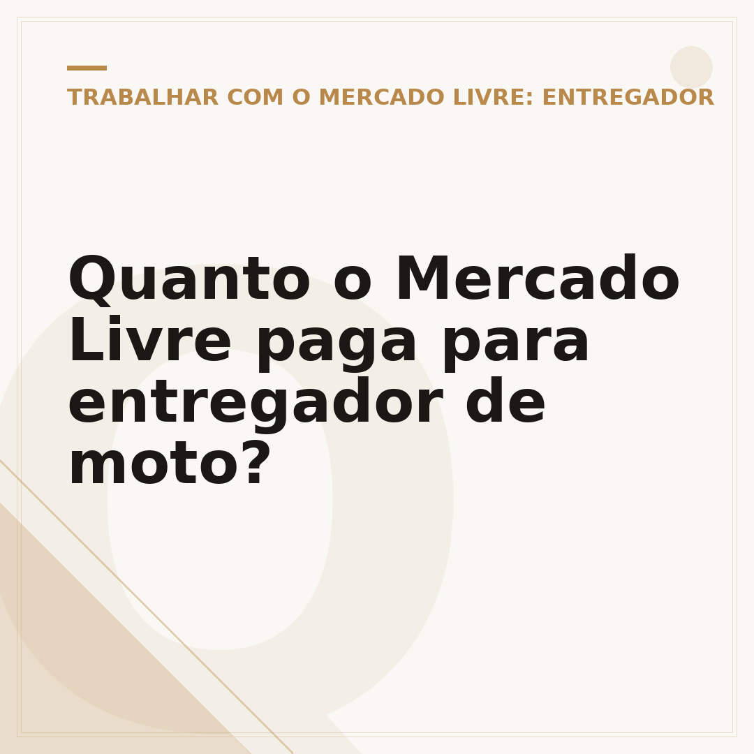 Quanto o Mercado Livre paga para entregador de moto?