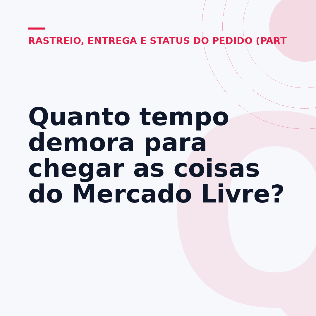 Quanto tempo demora para chegar as coisas do Mercado Livre?