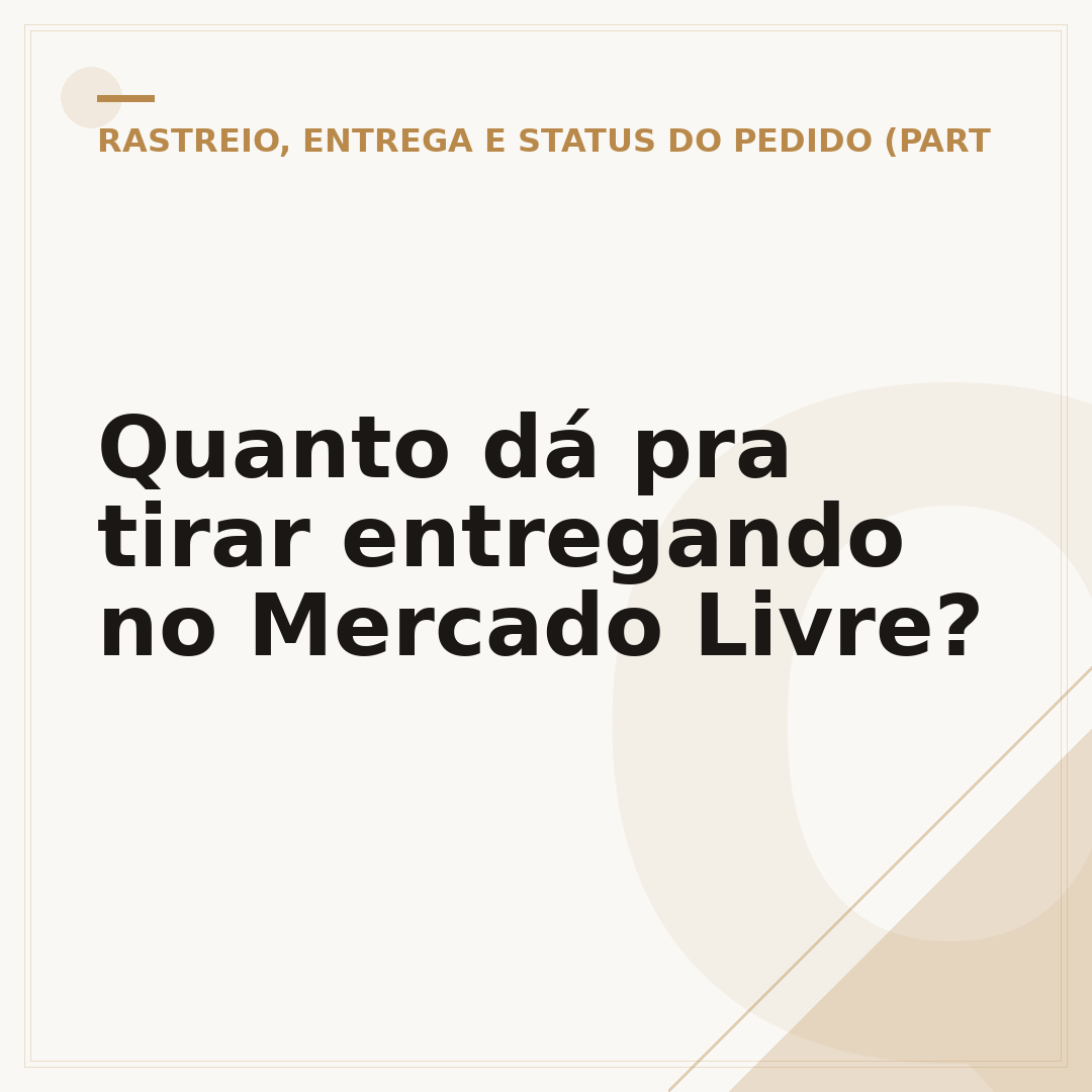 Quanto dá pra tirar entregando no Mercado Livre?