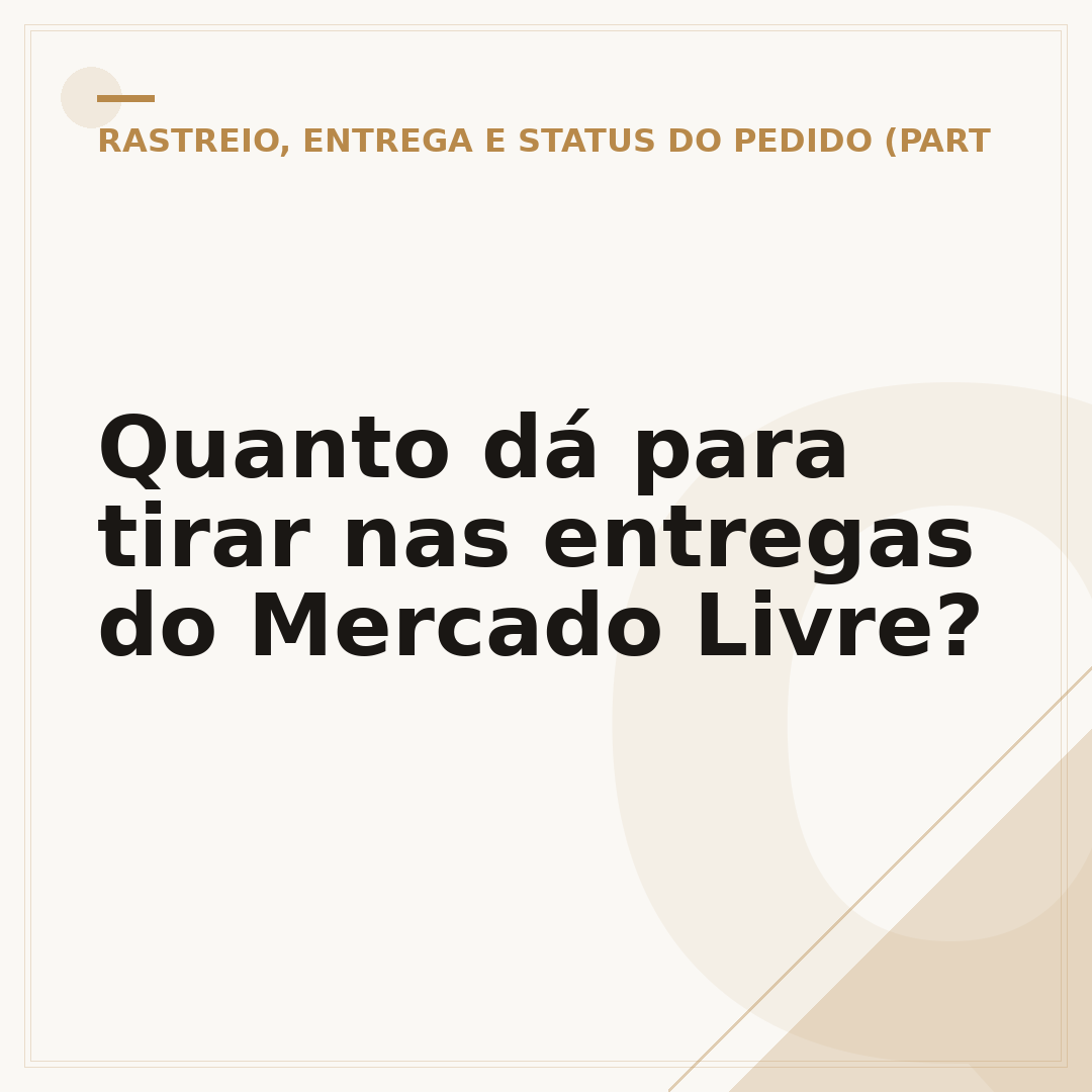 Quanto dá para tirar nas entregas do Mercado Livre?