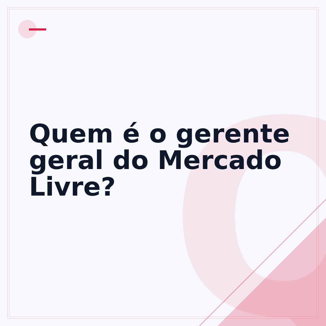 Quem é o gerente geral do Mercado Livre?