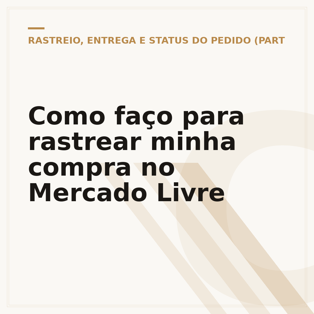 Como faço para rastrear minha compra no Mercado Livre