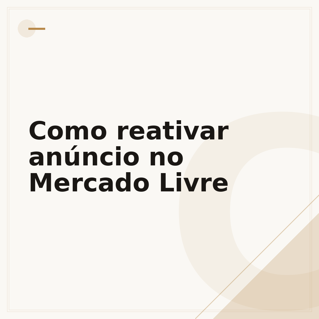 Como reativar anúncio no Mercado Livre