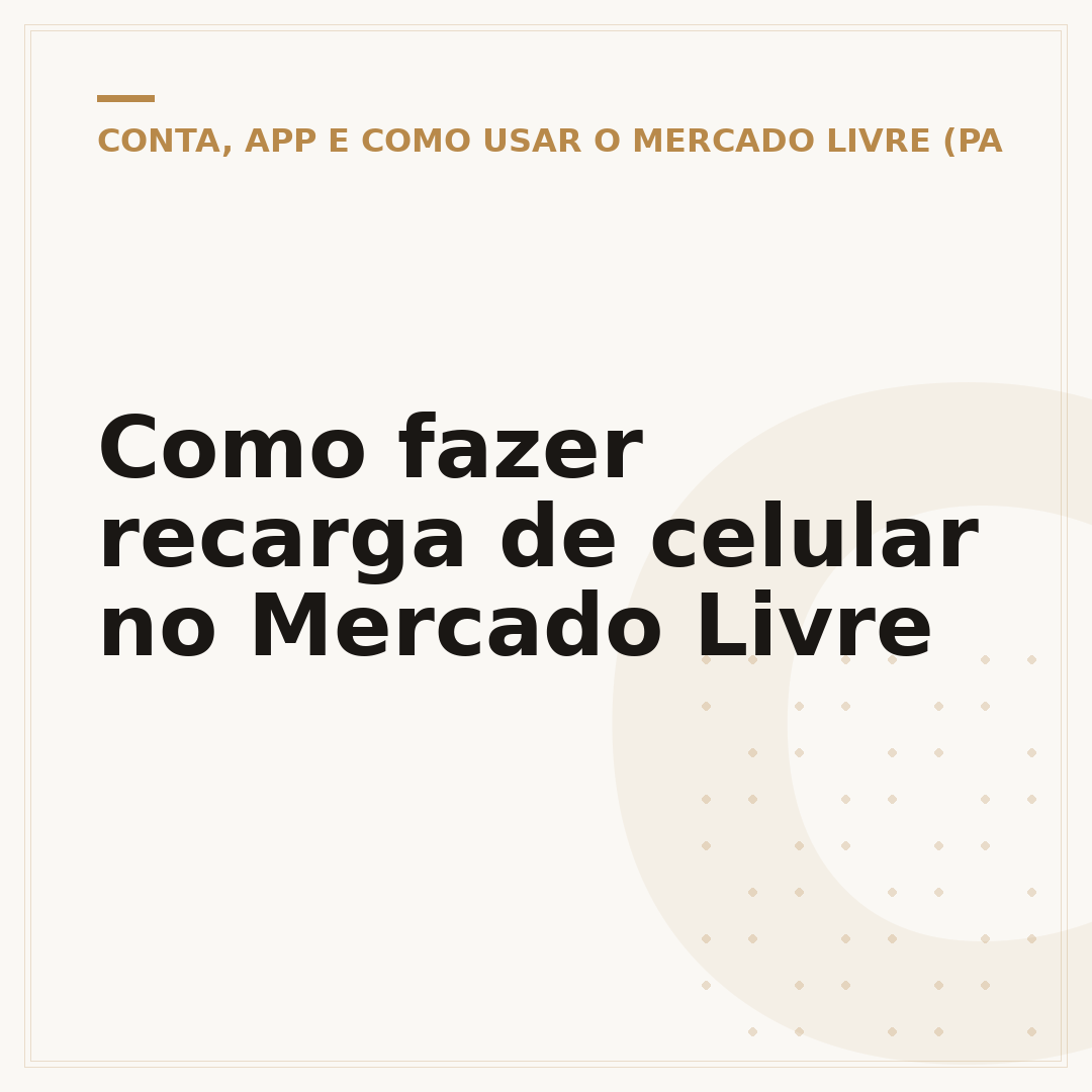 Como fazer recarga de celular no Mercado Livre